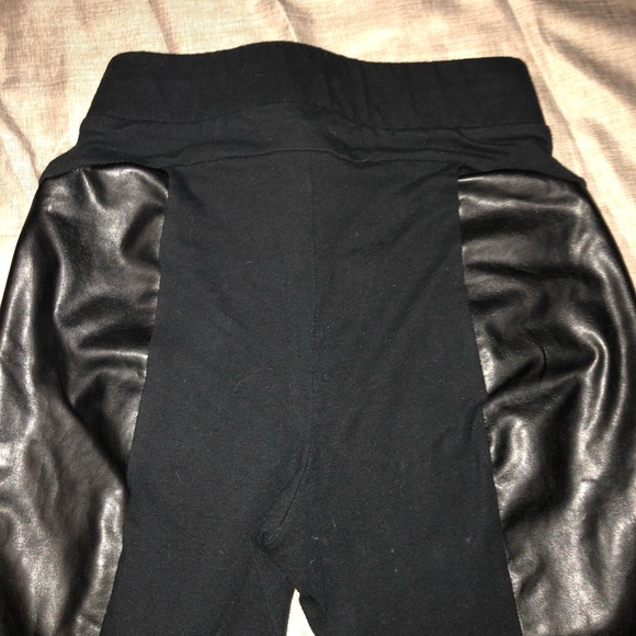 Duo Toned Faux Leather Leggings - Picture 2 of 7